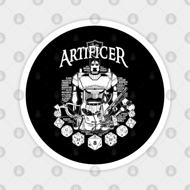 RPG Class Series: Artificer - White Text Magnet by Milmino